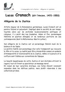 L’iconographie de la Justice : allégories et symboles _____________________________________________________________________  Lucas  Cranach