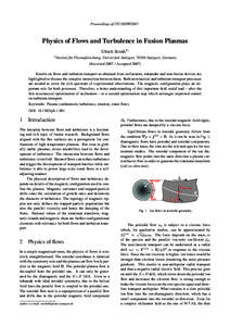 Proceedings of ITC/ISHW2007  Physics of Flows and Turbulence in Fusion Plasmas Ulrich Stroth1) 1)