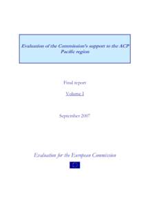 Evaluation of the European Commission’s Support to the ACP Pacific Region - Ref[removed]Main report