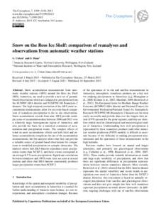 Precipitation / Weather prediction / NCEP/NCAR Reanalysis / Cryosphere / Snow / Rain / Climate / European Centre for Medium-Range Weather Forecasts / Antarctic ice sheet / Atmospheric sciences / Meteorology / Earth