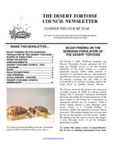 THE DESERT TORTOISE COUNCIL NEWSLETTER