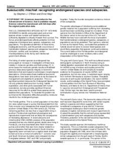 Science  March 8, 1991 v251 n4998 p1187(2) Page 1