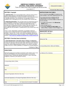 ACS Journal Publishing Agreement