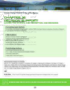 Climate Change Impacts in the United States  CHAPTER 26 DECISION SUPPORT  CONNECTING SCIENCE, RISK PERCEPTION, AND DECISIONS