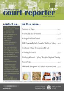 court reporter land and environment ISSUE 54, February[removed]contact us... in this issue...