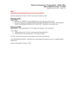 Minnesota Department of Transportation – Bridge Office REVISION LOG for B305 Modified: May 24, 2012 Page 1 of 1