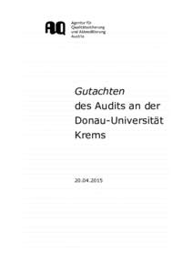 Gutachten des Audits an der Donau-Universität Krems