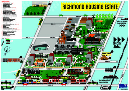 Key Locations: 1. Richmond Police Station - Ph: Finbar Neighbourhood House 3. Richmond Fire Station 4. Cooke Court Childcare 5. Boroondara Kindergarten - Ph: 