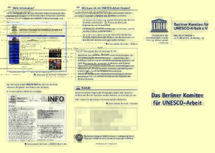 Faltblatt Berliner Komitee für UNESCO-Arbeit
