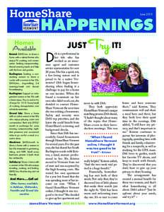 HomeShare  June 2015 HAPPENINGS