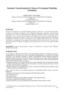 Semantic Transformation by Means of Conceptual Modeling Techniques 1 Andreas Morf1, Peter Staub2