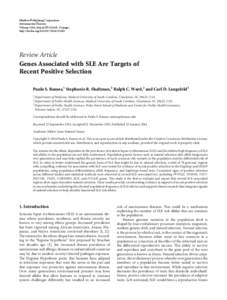 Genes Associated with SLE Are Targets of Recent Positive Selection