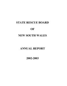 STATE RESCUE BOARD OF NEW SOUTH WALES ANNUAL REPORT[removed]