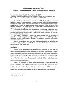 Proton Chemical Shifts in NMR. Part 9.† Steric and Electric Field Effects in Chlorine Substituent Chemical Shifts (SCS) Raymond J. Abraham,*,a Mark A. Warnea and Lee Griffithsb a Chemistry Department, The University of