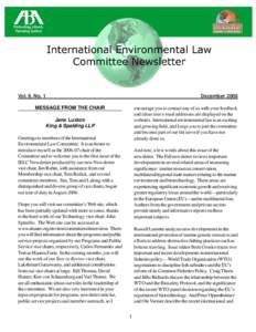 International Environmental Law Committee Newsletter - December 2006