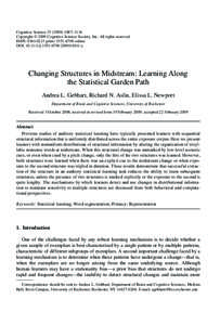 Cognitive Science[removed]–1116 Copyright ! 2009 Cognitive Science Society, Inc. All rights reserved. ISSN: [removed]print[removed]online DOI: [removed]j[removed]01041.x  Changing Structures in Midstre