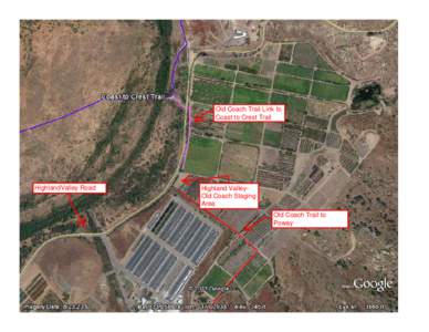 Old Coach Trail Link to Coast to Crest Trail HighlandValley Road  Highland ValleyOld Coach Staging