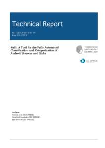 Technical Report Nr. TUD-CS[removed]May 8th, 2013 SuSi: A Tool for the Fully Automated Classification and Categorization of