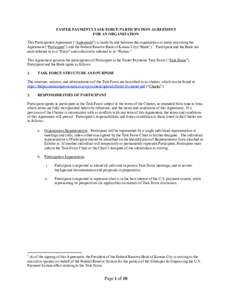 Faster Payments Task Force Participation Agreement for an Organziation