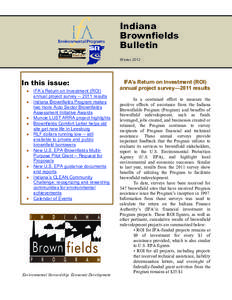 Indiana Brownfields Bulletin Winter[removed]In this issue: