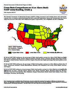 NAEP 2009 Reading Results on Idaho Cross-State Comparisons on At or Above Basic, Grade 4