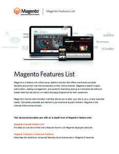 Magento Features List  Magento Features List