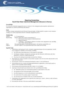 Peel / Waroona /  Western Australia / Logue Brook Dam / Consensus decision-making / Engagement / States and territories of Australia / Western Australia / Geography of Australia