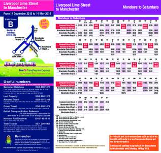 Liverpool Lime Street to Manchester Liverpool Lime Street to Manchester