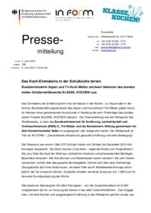 Pressemitteilung DATUM NUMMER SPERRFRIST  Pressestelle