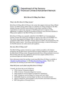 BSA Direct E-Filing Fact Sheet