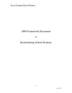 Nova Central School District[removed]Framework Document for  Restructuring School Systems