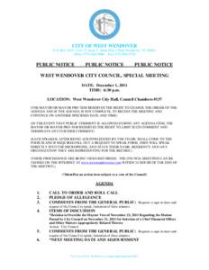 CITY OF WEST WENDOVER P.O. Box 2825 • 1111 N. Gene L. Jones Way • West Wendover, NV[removed]Office[removed]Fax[removed]PUBLIC NOTICE