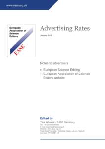 Advertising Rates January 2015 Notes to advertisers  European Science Editing  European Association of Science