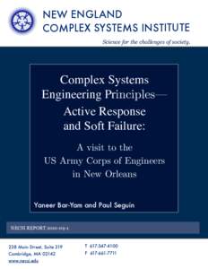 NEW ENGLAND COMPLEX SYSTEMS INSTITUTE Science for the challenges of society. Complex Systems Engineering Principles—