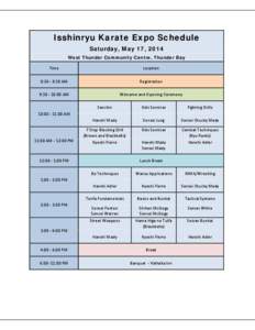 Microsoft Word - Isshinryu Karate Expo Schedule  revised.docx
