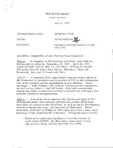 Memorandum for General Haig Re: Summary of Presidential Activity, [removed], May 13, 1974