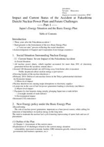 Teruaki Masumoto Chair Japanese member committee, WEC  Impact and Current Status of the Accident at Fukushima