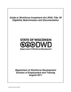 Guide of WIA Title IB Eligibility Determination & Documentation