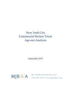 New York City Commercial Refuse Truck Age-out Analysis September 2013