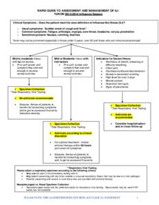 RAPID GUIDE TO ASSESSMENT AND MANAGEMENT OF ILI: