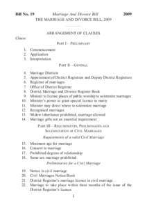 Bill No. 19  Clause Marriage And Divorce Bill