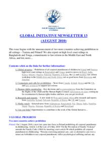 GLOBAL INITIATIVE NEWSLETTER 12 (May 2010)