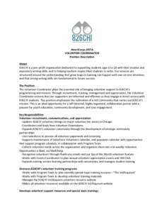    	
   AmeriCorps	
  VISTA	
   VOLUNTEER	
  COORDINATOR	
   Position	
  Description	
  