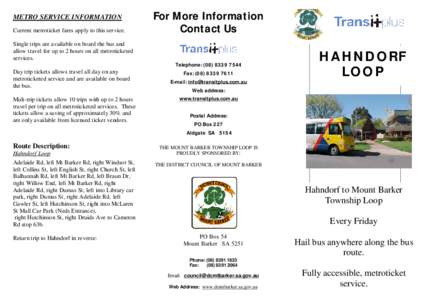 TheBus / Durham Region Transit / Hahndorf /  South Australia / Transitplus / Balhannah /  South Australia