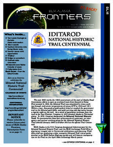 Western United States / United States / Iditarod Trail / Bureau of Land Management / Anchorage /  Alaska / Iditarod / Joe Redington / National Trails System / Yukon Quest / Dog sledding / Alaska / Sports in Alaska