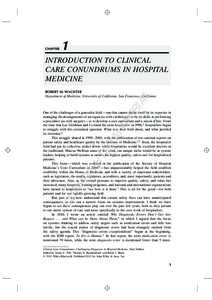 CHAPTER  1 INTRODUCTION TO CLINICAL CARE CONUNDRUMS IN HOSPITAL