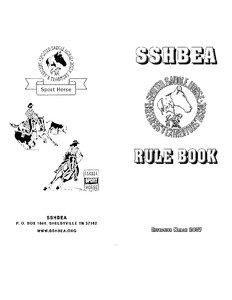 SSHBEA RULE BOOK Table Of Contents