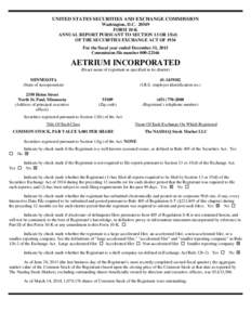 UNITED STATES SECURITIES AND EXCHANGE COMMISSION Washington, D.C[removed]FORM 10-K