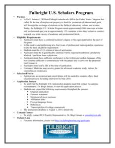 Fulbright U.S. Scholars Program • •  •