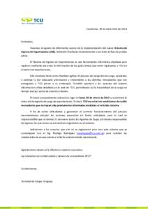 Canelones, 30 de diciembre deEstimados, Tenemos el agrado de informarles acerca de la implementación del nuevo Sistema de Ingreso de Exportaciones (SIE), habiendo finalizado recientemente y con éxito la fase de 